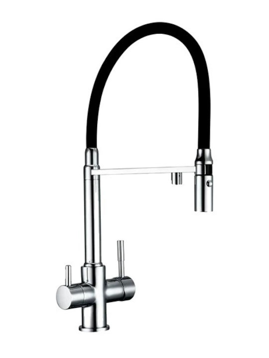 Kitchen Faucet Counter with Shower Black