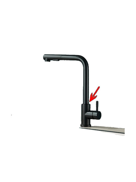 Kitchen Faucet Counter with Shower Black