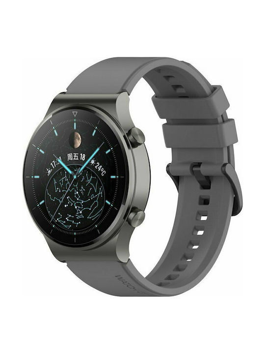 Λουράκι Σιλικόνης Γκρι (Galaxy Watch (46mm) / Gear S3Huawei Watch GT / GT2 (46mm))