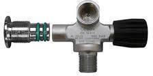 BTS DIN Valve Аксесоари за гмуркачи Клапан 230 бара ляв разширяем вкл. гумена дръжка без сляп щепсел
