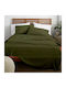 Lino Home Sheet for Single Bed with Elastic 100x200+30cm. Claro Green