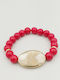 Sh405 Handmade Coral Moonstone Bracelet