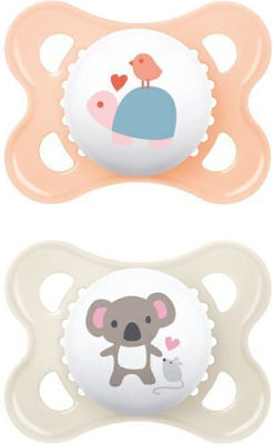 Mam Orthodontic Pacifiers Silicone Original Turtle / Koala Peach-Cream for 2-6 months 2pcs