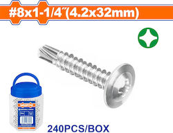 Wadfow Self-Piercing Sheet Metal Screw Phillips Galvanized with Diameter M4.2 and Length 32mm 240pcs