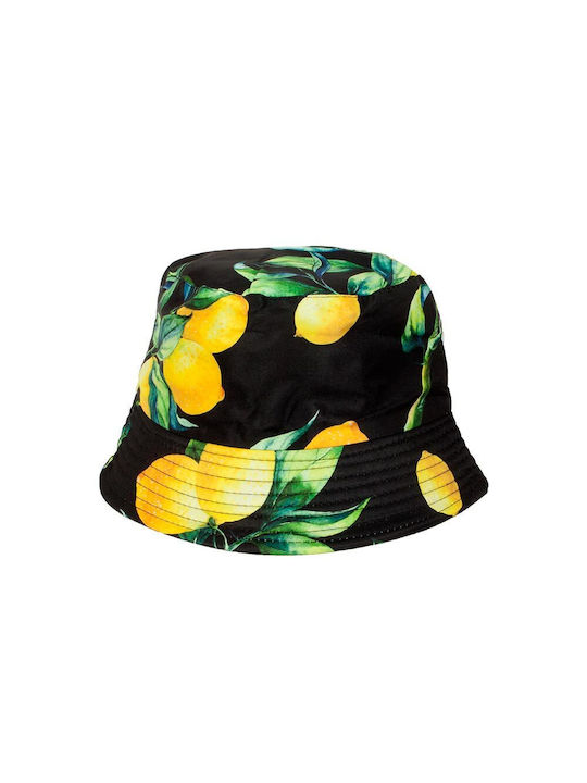 Paperinos Kids' Hat Bucket Fabric Black Lemon Print