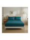 Casa Colori Bettlaken Super-Doppel mit Gummiband 160x200+30cm. Marineblau