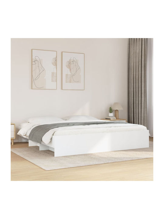 Rama de pat Vidaxl alb 180x200cm lemn 1 bucata ...