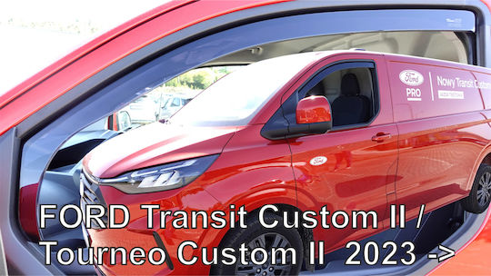 Heko Satz Windabweiser Vordere Dark Fime für Ford Transit Custom / Tourneo Custom 2023+ 2Stück