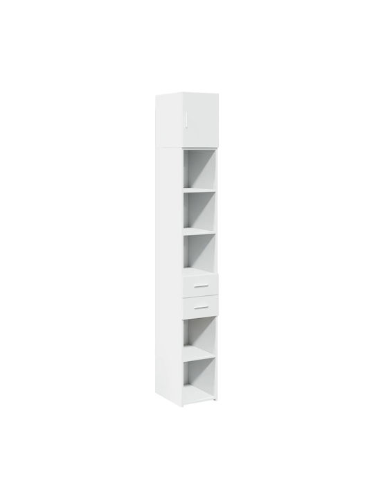 Bookcase White 30x42.5x225cm