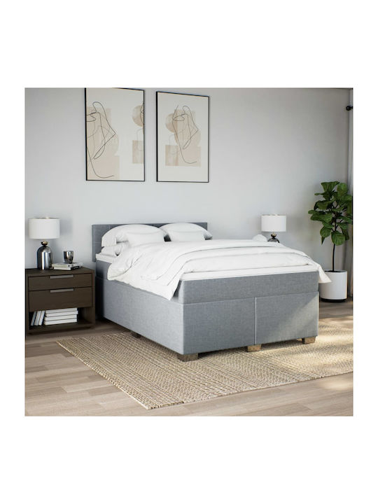Super King Bed Upholstered with Fabric Green wi...