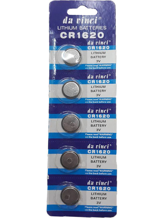 Da Vinci Μπαταρίες Λιθίου Ρολογιών CR1620 3V 5τμχ
