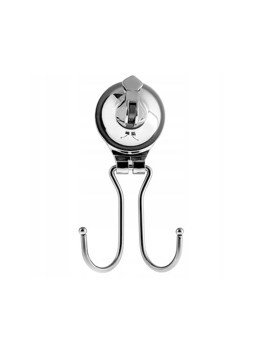 Kadax Double Wall-Mounted Bathroom Hook ​16.5x16.5cm Inox Silver