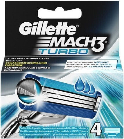 Gillette Ανταλλακτικές Κεφαλές με 3 Λεπίδες & Λιπαντική Ταινία 4τμχ
