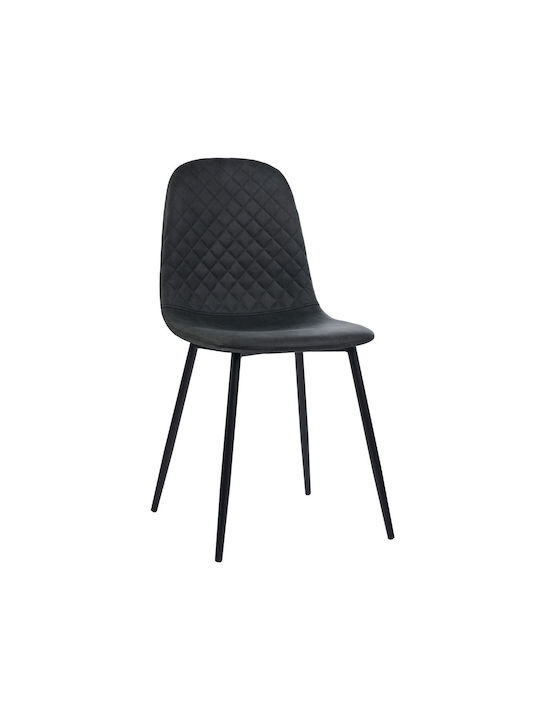 Antonella Dining Room Fabric Chair Special Black 45.5x53x87cm