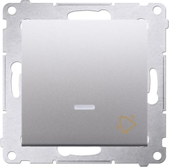 Simon 54 Premium Button Bell Led Backlight Module 16ax 250v Screw Terminals Matte Silver Dd1al.01/43