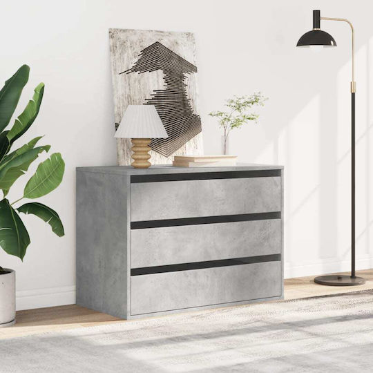 Comoda pentru Dormitor cu 3 sertare Gri 80x41x58buc