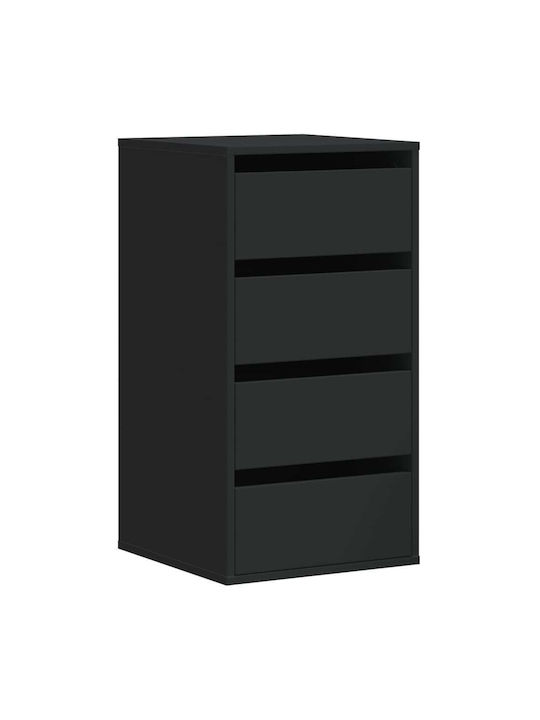 Wooden Chest of Drawers Black 40x41x76cm