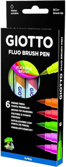 Giotto Turbo Soft Neon Zeichenmarker Set 6Stück