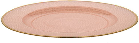 Iliadis Teller Untiefe Glas Rosa mit Durchmesser 33cm Iliadis Teller Untiefe Glas Rosa mit Durchmesser 33cm