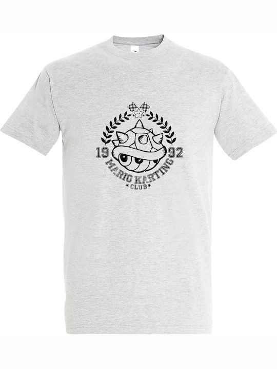 Mario Karting Club 1992 Super Mario T-shirt Super Mario Γκρι Βαμβακερό Mario Karting Club 1992 Super Mario T-shirt Super Mario Γκρι Βαμβακερό