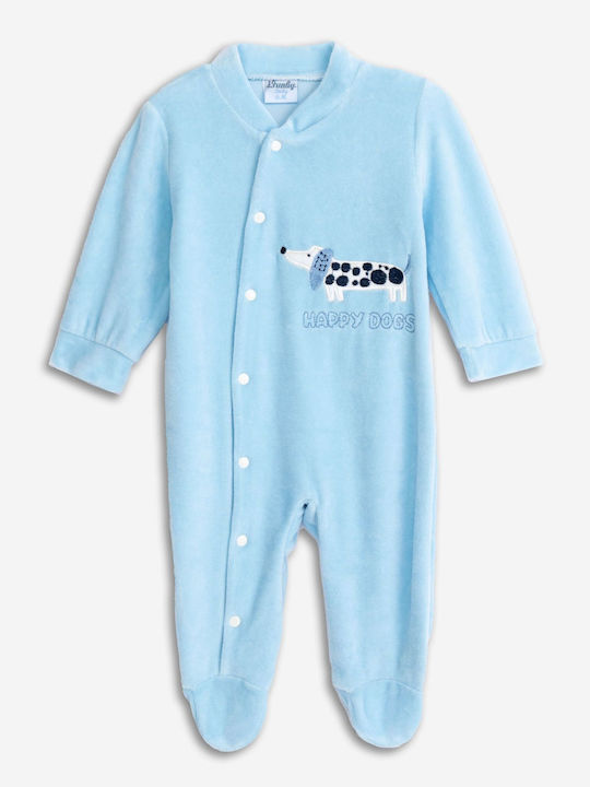 Funky Babystrampler Langärmliges Samt Hellblau