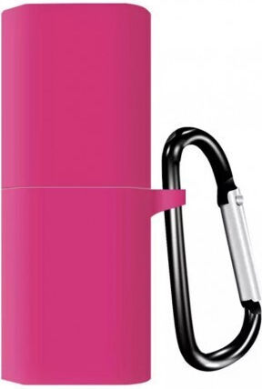 Husă de protecție pentru căștile stereo wireless Huawei Freebuds, culoare roz, prindere cu cârlig