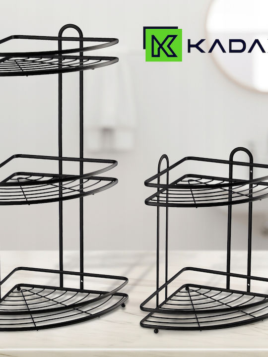 Kadax Ecke An der Wand montiert Badezimmerregal Metallisch Schwarz