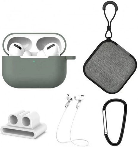 5 In 1 Extension Set Apple Airpods Pro Protection Dark Green Color