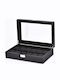 HuiXin Cutie din lemn cu capac transparent de culoare Negru HX-708