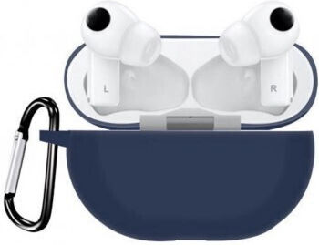 Hülle zum Schutz der Huawei Freebuds Pro kabellosen Stereo-Kopfhörer in Denim-Blau mit Hakenbefestigung