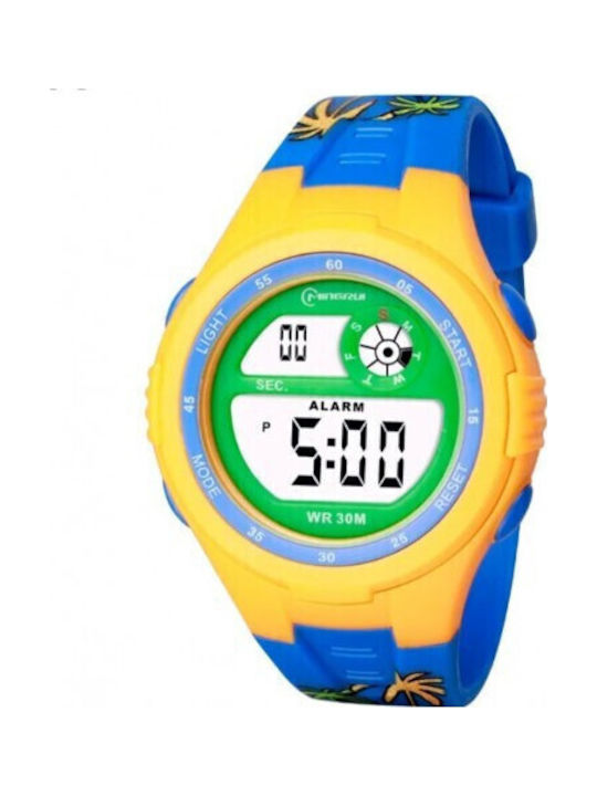 Children's Digital Watch Mingrui Mr2117lk Dino Model Date Backlight Water Resistant 30 Meters Orange