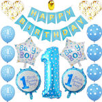 Balloon Birthday-Celebration Number Blue