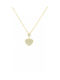 Necklace Gold 9k Heart Zircon