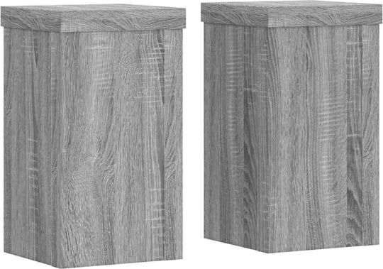 vidaXL Pflanzenständer Holz Grau 10cmx10cmx18cmcm. 2Stück