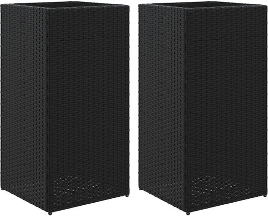 vidaXL Garden Set 2 Planters Plastic Black