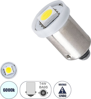 GloboStar Lămpi Autoturismului BA9S / T4W LED Alb rece 0.12W 1buc