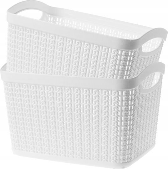 Kadax Coș de Depozitare Plastic Alb 6.6lt 2buc