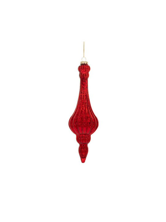 Iliadis Κρεμαστο Weihnachtshänger Ornament Glas Rot 24cm