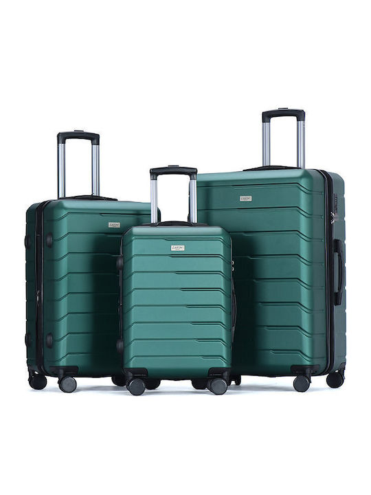 Lavor Travel Suitcases Hard Green Maximum Height 75cm with 4 Wheels Set of 3pcs 1-601