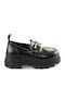 Aspha Δερμάτινα Γυναικεία Loafers σε Μαύρο Χρώμα