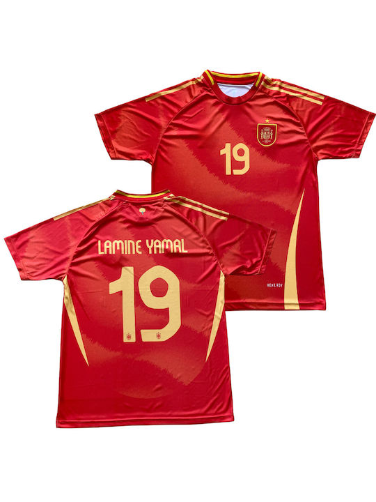 Yamal Spain National Football Jersey Euro2024 Red Green Red Balón De Oro Unisex Fj231