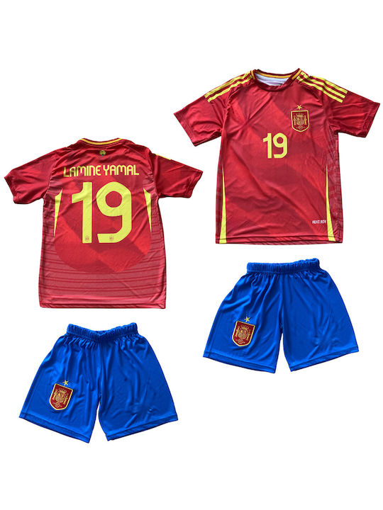 Child Football Set Yamal National Spain Euro2024 Red Black Balón De Oro Unisex Fj233