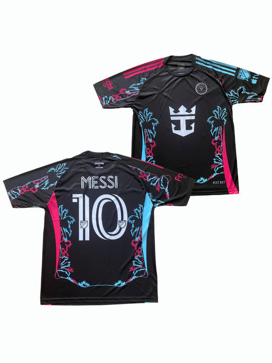 Messi Inter Miami Special Edition Soccer Jersey Black Balón De Oro Unisex Fj205