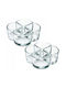 Kadax Dip Serving Bowl Round Glass Transparent 8pcs
