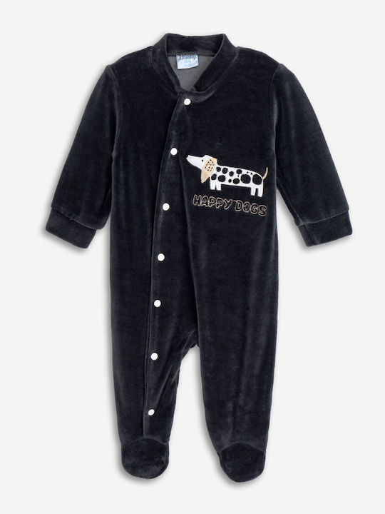 Funky Babystrampler Langärmliges Samt Gray