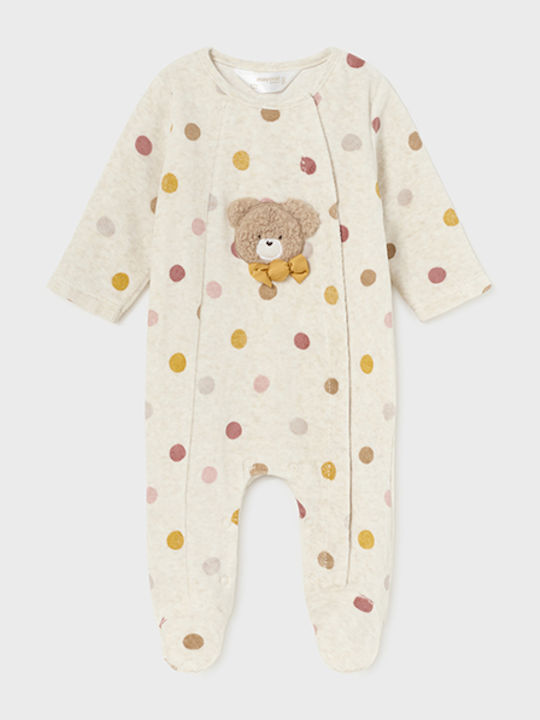 Mayoral Babystrampler Langärmliges Samt White