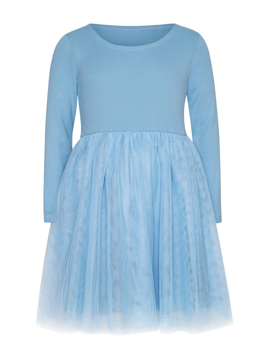 Children's Dress Long Sleeve Tulle Light Blue