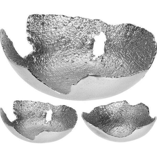Koopman Bol Decorativ Aluminiu Argintiu 26x23x10cm 1buc