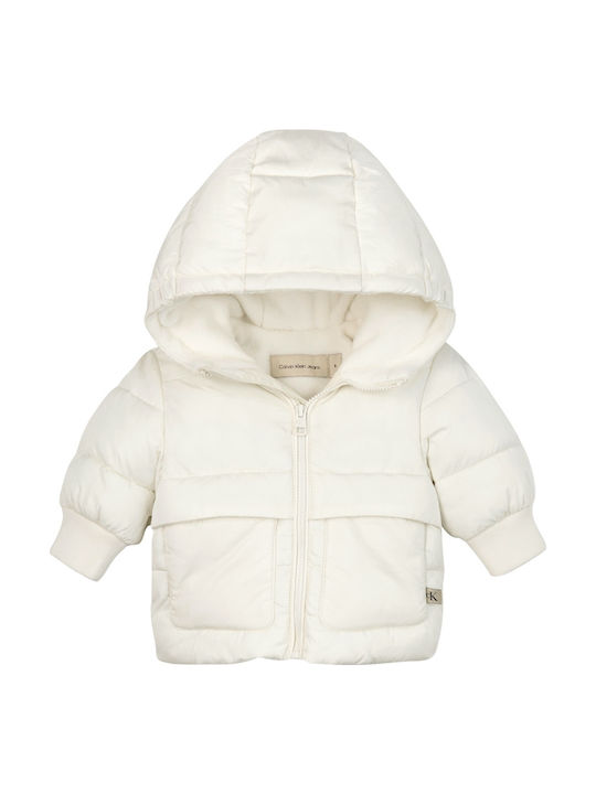 Kids' Casual Jacket with Hood Ecru