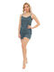 SNC Homewear Sommer Damen Pyjama-Set Petrol Blue